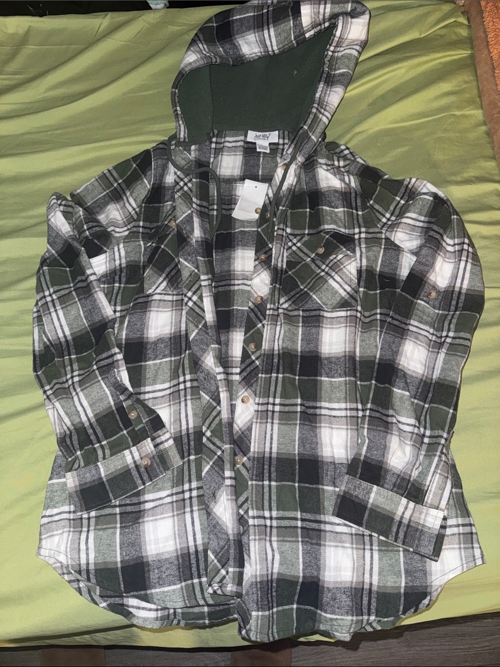 Just Polly Flannel Hoodie – Size Large